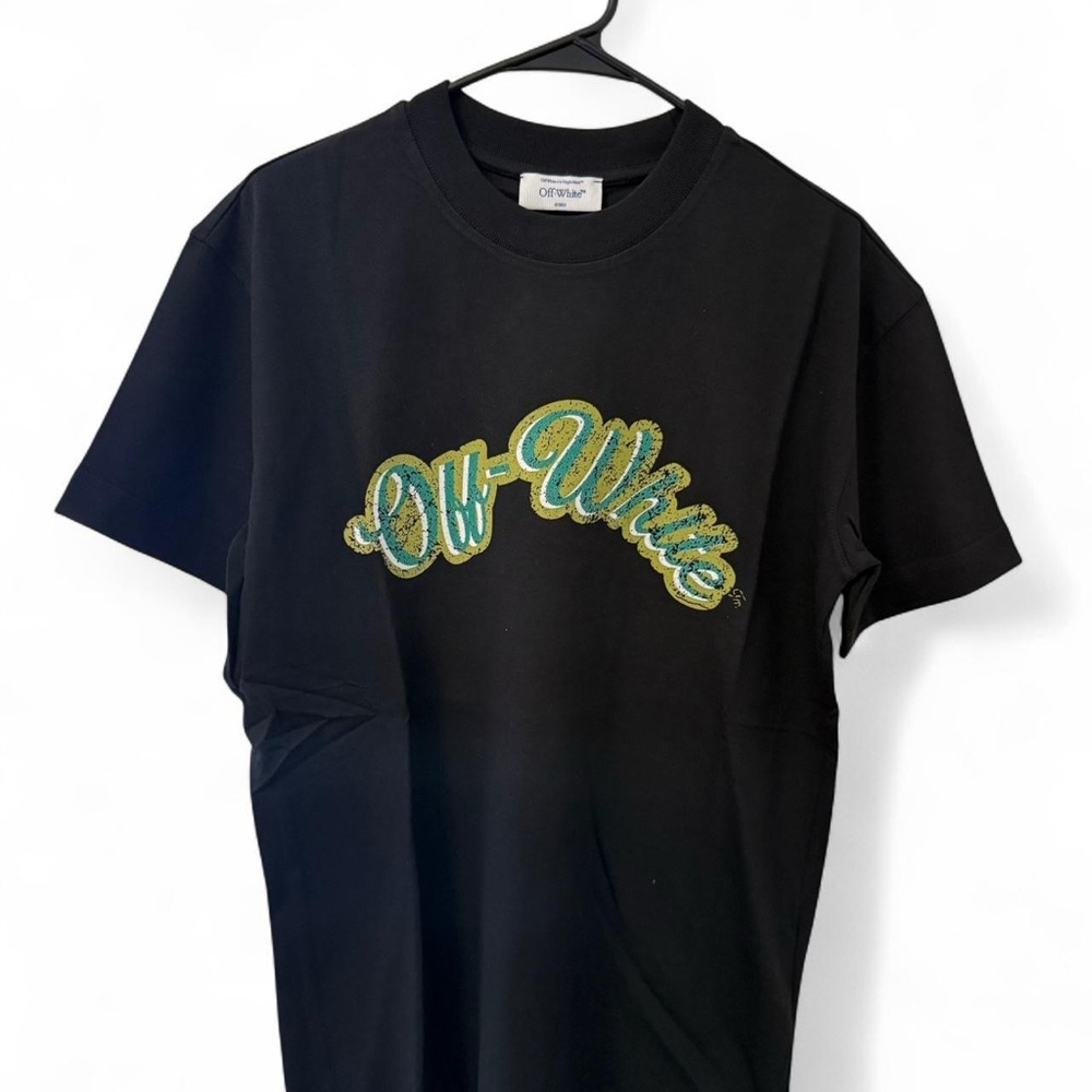 Off-White Gray Tag with Blue Accents